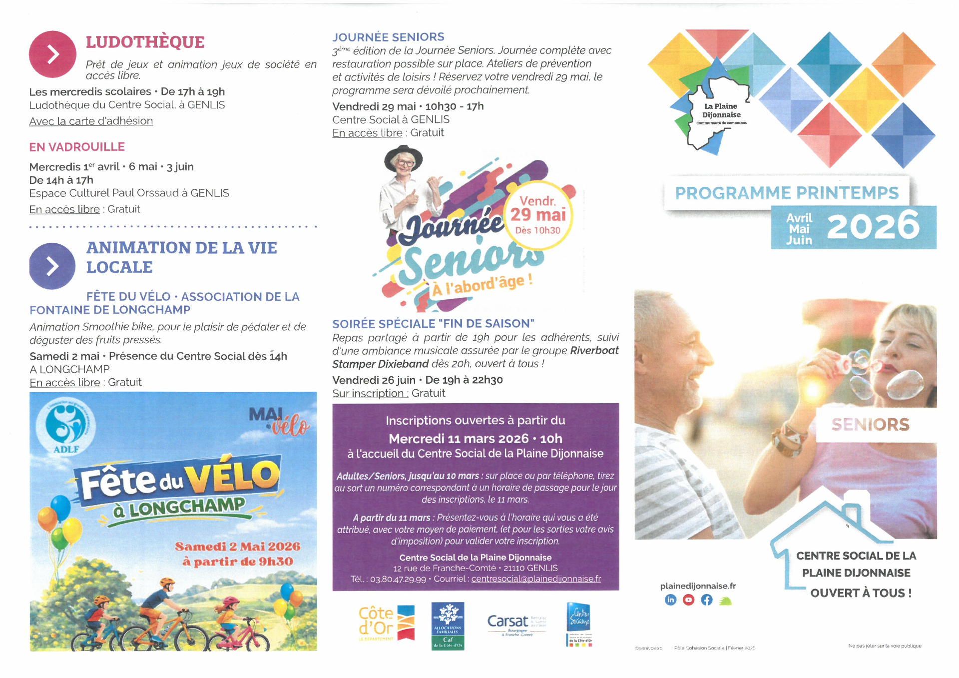 Programmes Printemps 2026